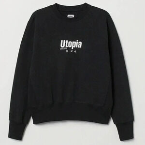 EXYTS x HM black crew neck casual relaxed fit cotton long  sleeve sweatshirt S